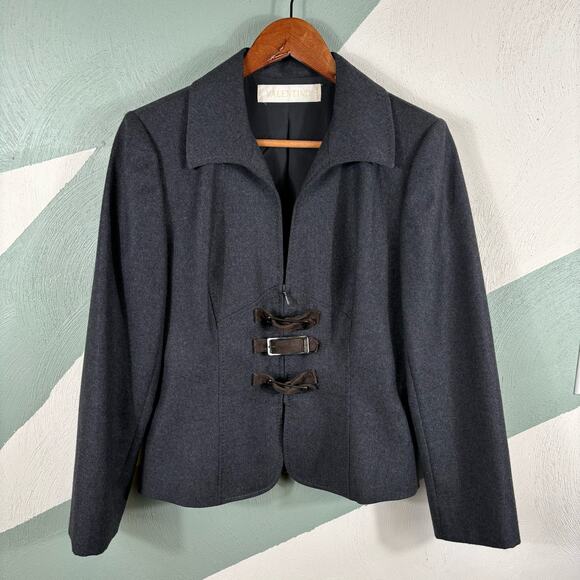 Valentino Women’s 3 Piece Vintage Pant Suit Size 10 with Size 8 Skirt Dark Gray - Picture 3 of 16